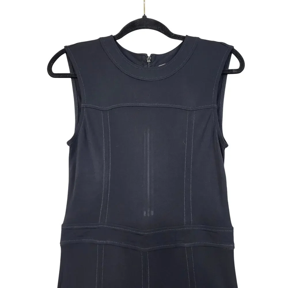 Tory Burch Womens Aubrey Dress Sze XS Black Pleated Trumpet Skirt Sleeveless NWT